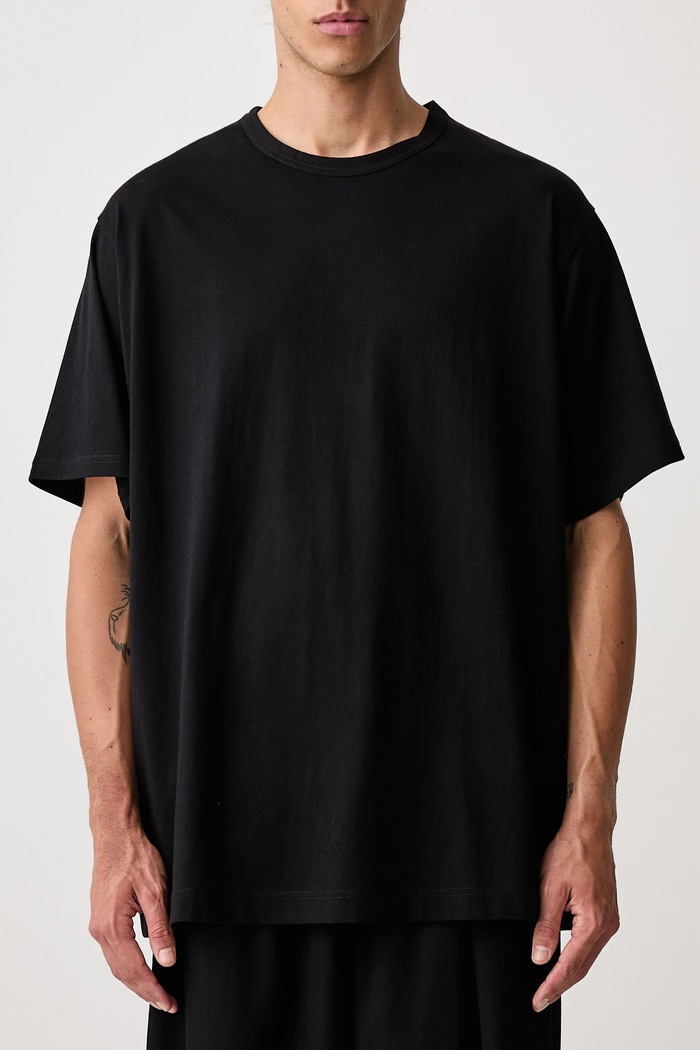 LOGO PT T-shirt bawełniany męski Yohji Yamamoto czarny KN3690