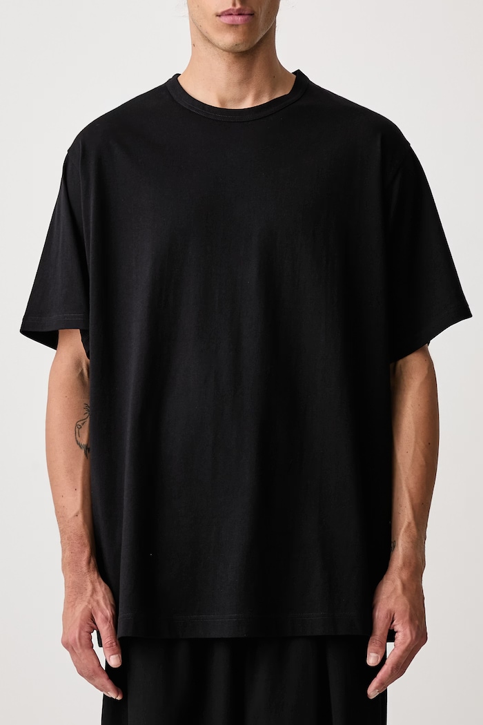 LOGO PT T-shirt bawełniany męski Yohji Yamamoto czarny KN3690