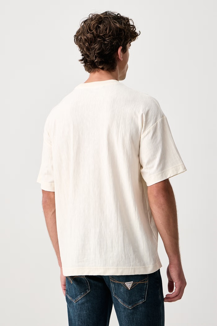 Guess T-shirt męski bawełniany WALT Z6BI14.K6694 beżowy AW26