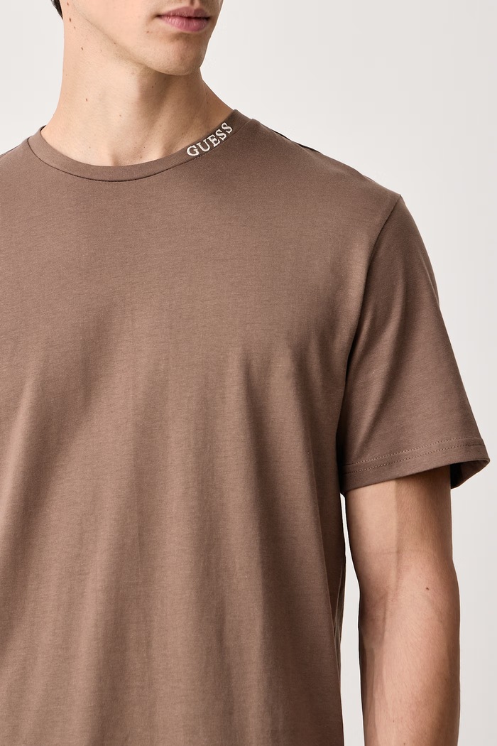 Ρούχα Guess T-shirt ανδρικό βαμβακερό JOSEPH Z6BI09.K6555 καφέ