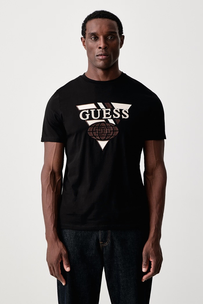 Guess Футболка для мужчин из хлопка PIERRE чёрный Z6BI08.K6543
