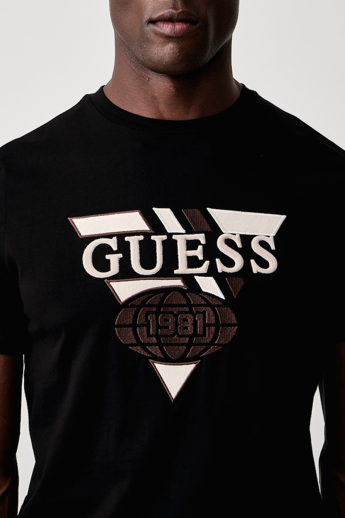 Футболка для мужчин из хлопка PIERRE Guess Z6BI08.K6543 чёрный