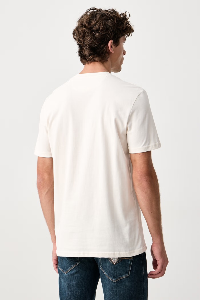 Guess T-shirt męski bawełniany GIOVA Z6BI07.K6542 beżowy AW26