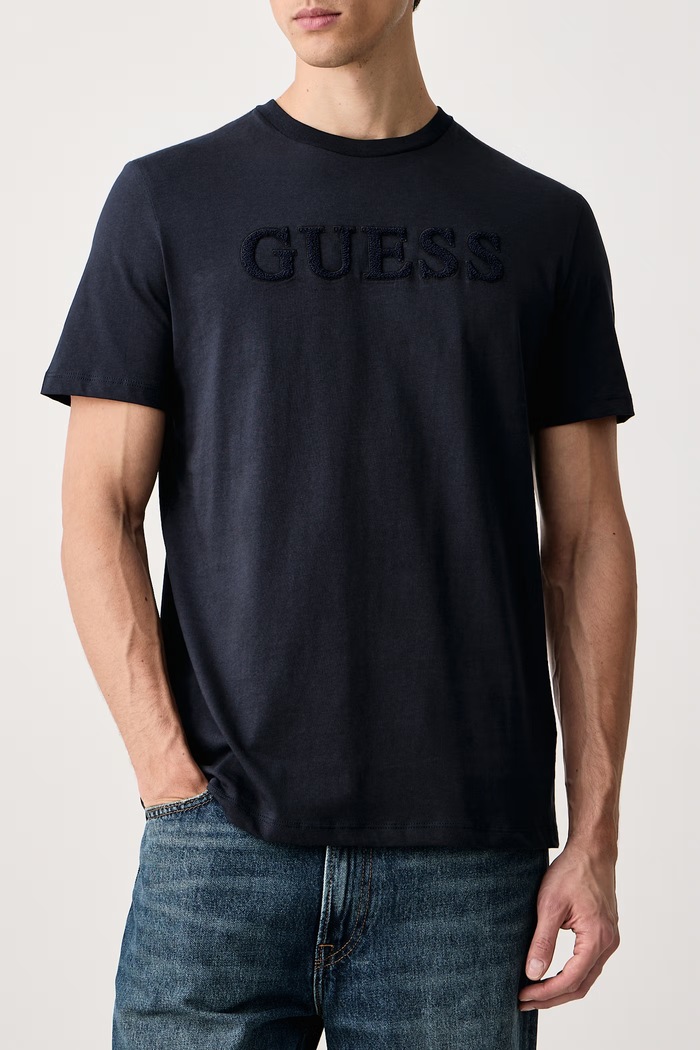 Ρούχα Guess T-shirt ανδρικό βαμβακερό Z6BI06.K6537 σκούρο μπλε