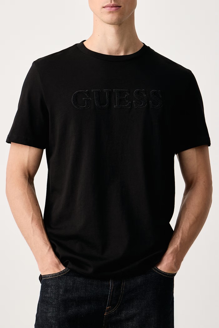 Ρούχα Guess T-shirt ανδρικό βαμβακερό Z6BI06.K6537 μαύρο