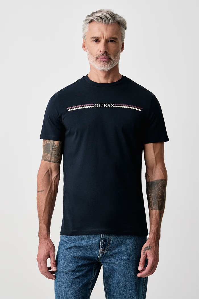 Guess T-shirt męski bawełniany granatowy Z6BI05.K6536