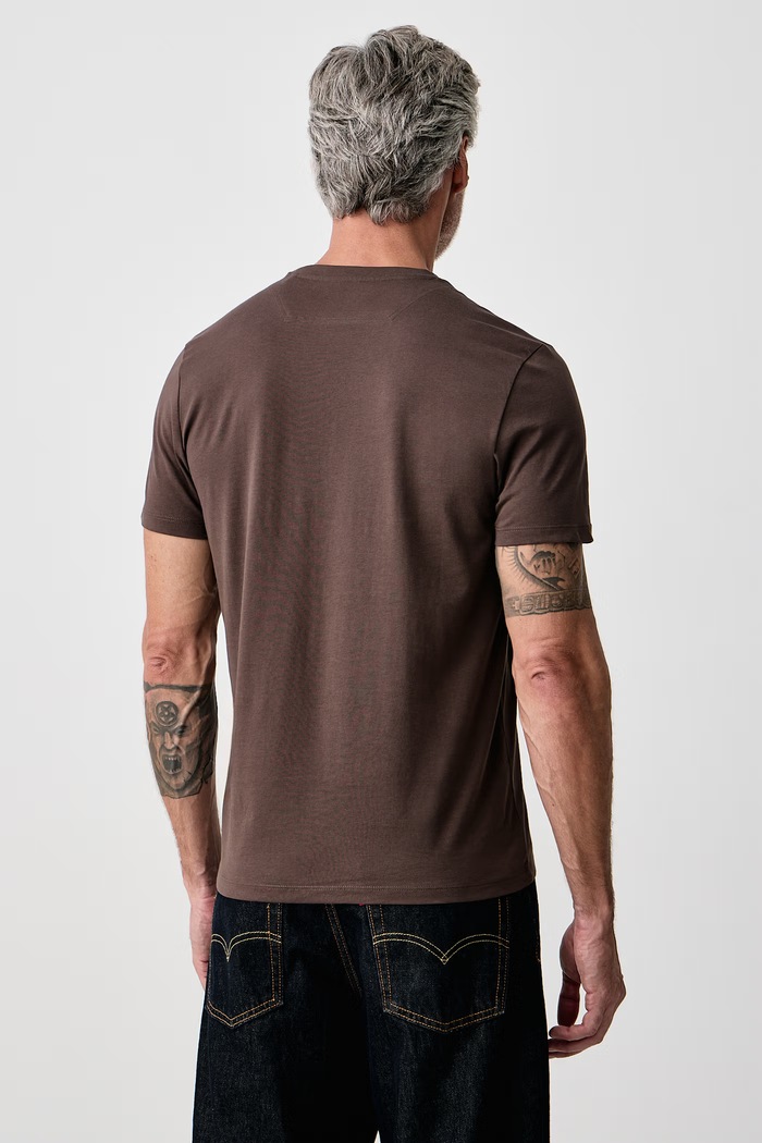 Guess T-shirt męski bawełniany Z6BI05.K6536 brązowy AW26