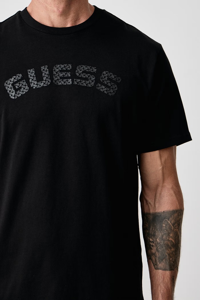 Odzież Guess T-shirt męski bawełniany ANTON Z6BI04.K6534 czarny