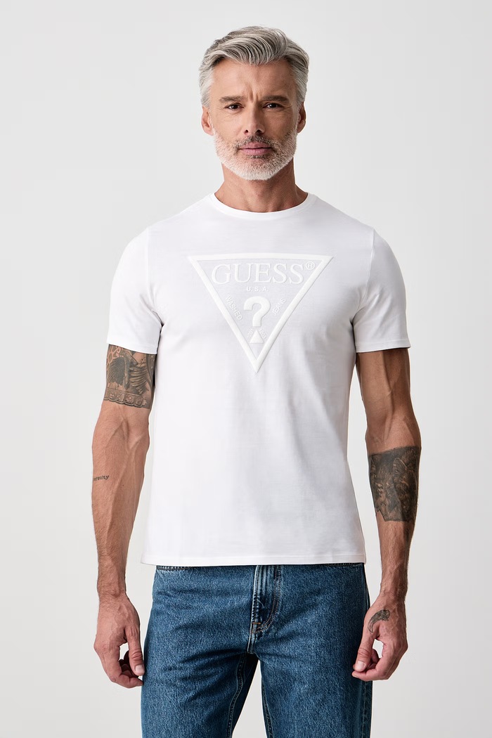 Guess T-shirt męski bawełniany biały M6YI71.K3745