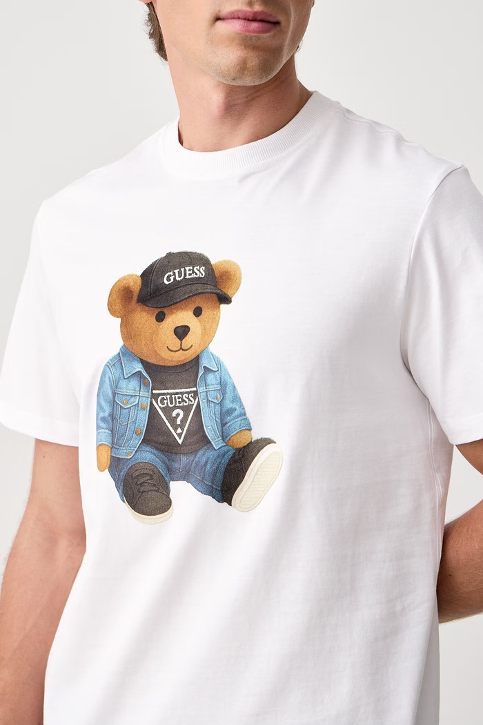 Odzież Guess T-shirt męski bawełniany M6BI64.K6573 biały