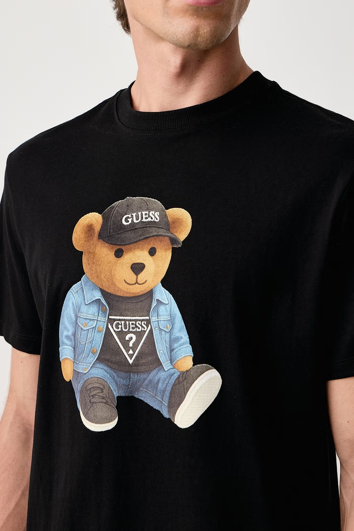 Odzież Guess T-shirt męski bawełniany M6BI64.K6573 czarny