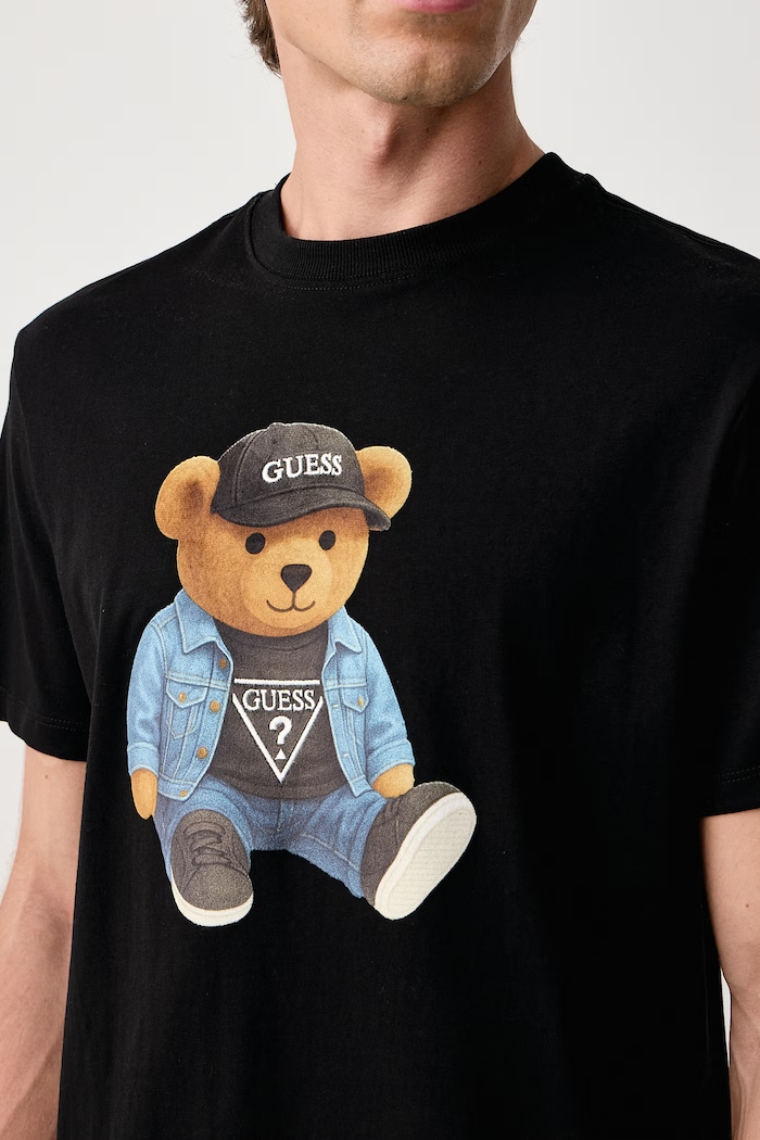 Odzież Guess T-shirt męski bawełniany M6BI64.K6573 czarny