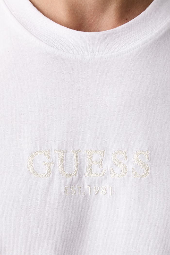 T-shirt da uomo in cotone Guess bianco M6BI55.K6192