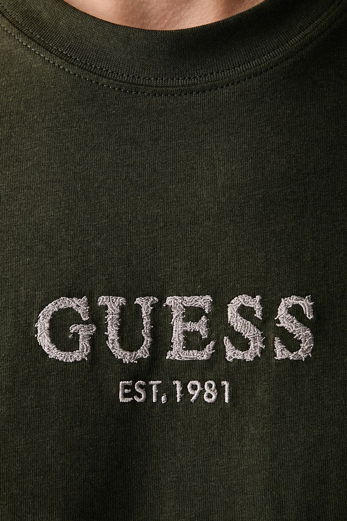 T-shirt da uomo in cotone Guess verde M6BI55.K6192