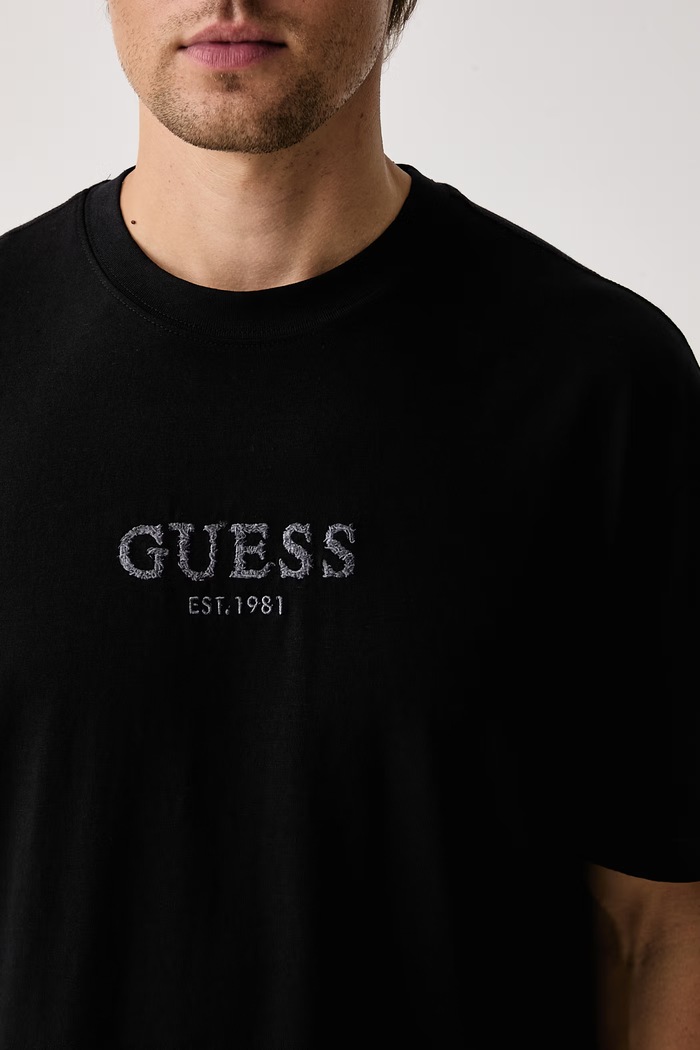 T-shirt da uomo in cotone Guess M6BI55.K6192 nero