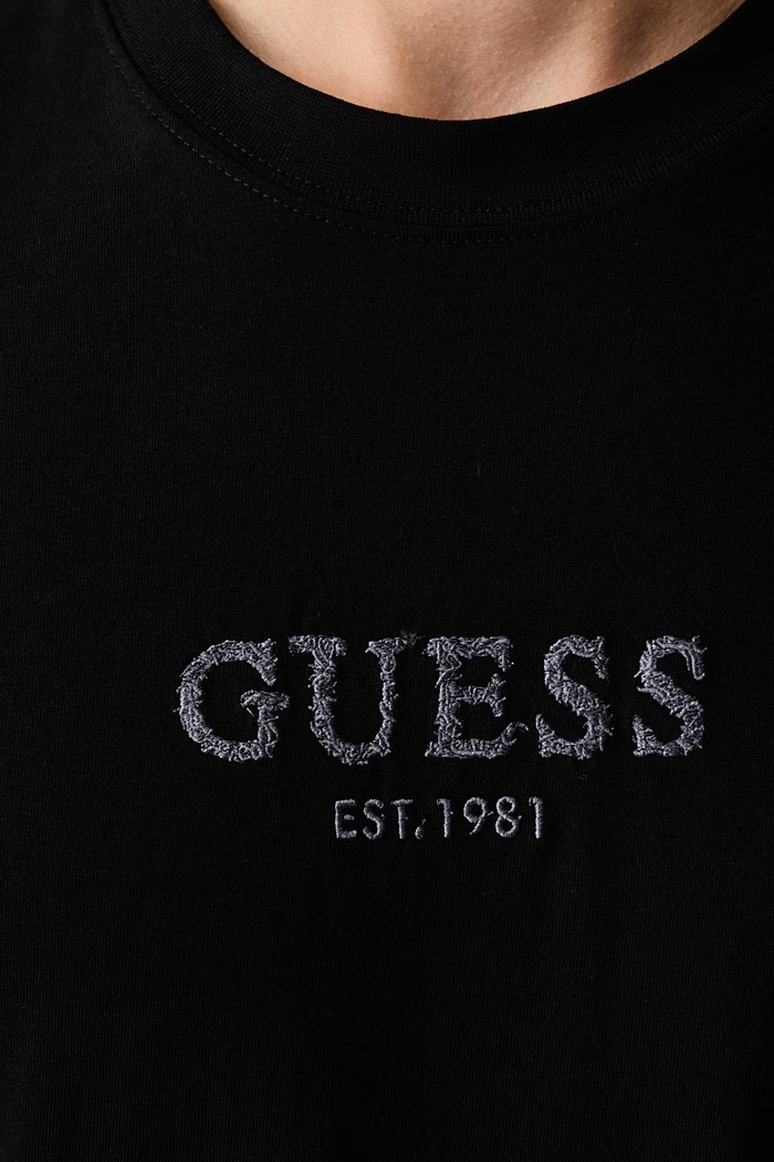 T-shirt da uomo in cotone Guess nero M6BI55.K6192