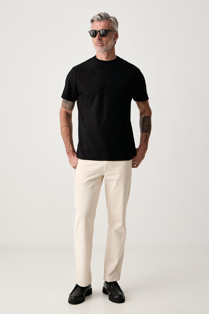 Guess T-shirt męski z bawełną M6BI51.K6188 czarny AW26