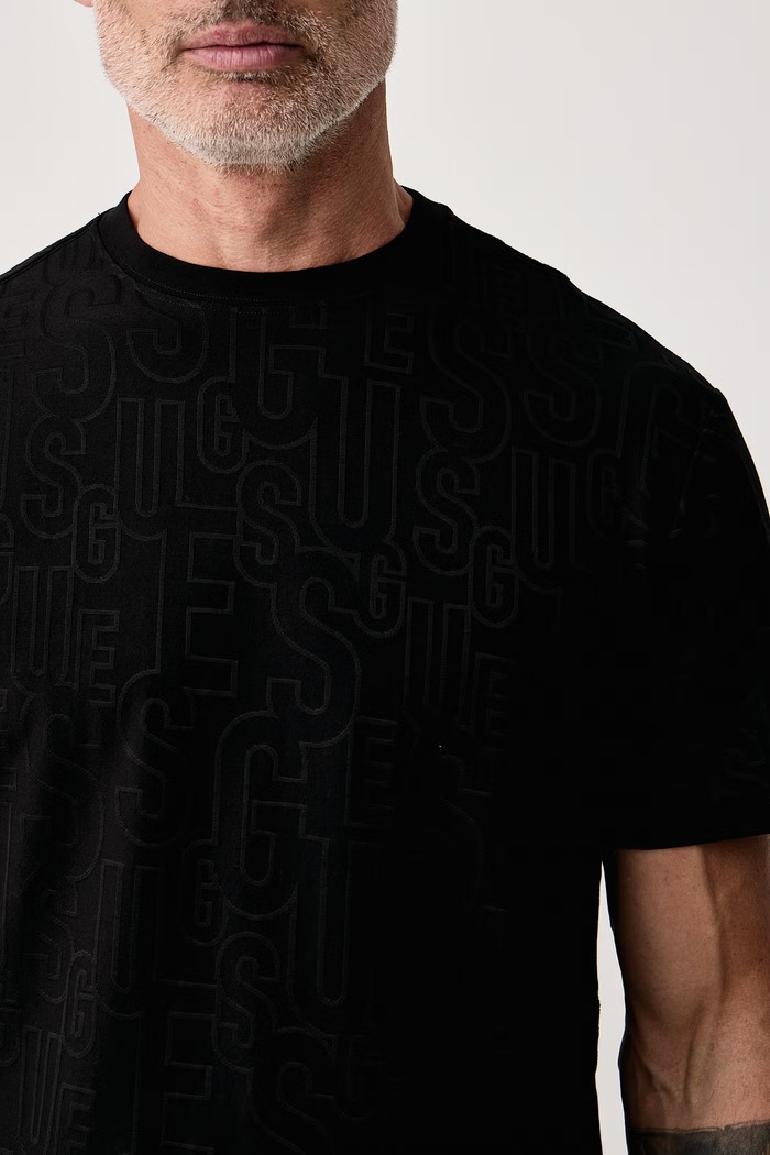 T-shirt męski z bawełną Guess M6BI51.K6188 czarny