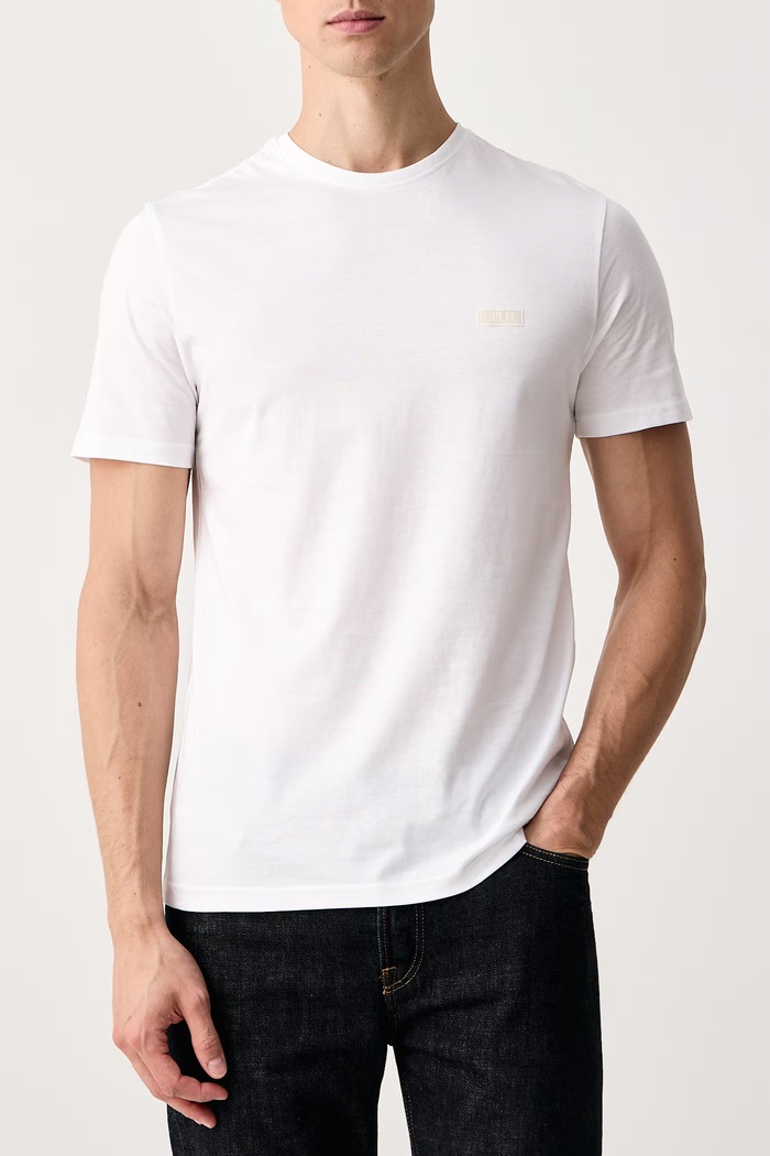 Ρούχα Guess T-shirt ανδρικό βαμβακερό M6BI43.K6180 λευκό
