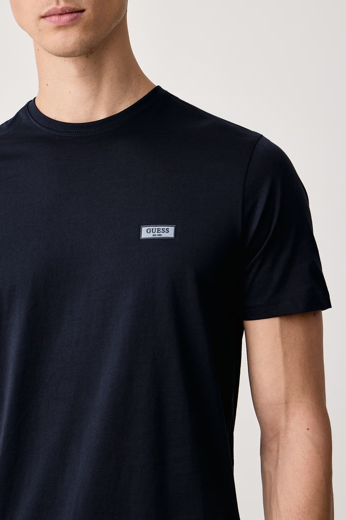 Ρούχα Guess T-shirt ανδρικό βαμβακερό M6BI43.K6180 σκούρο μπλε