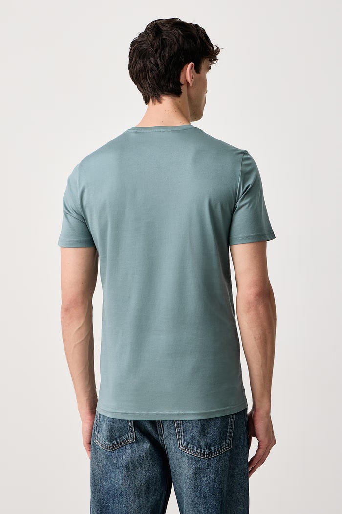 Guess T-shirt męski bawełniany M6BI43.K6180 turkusowy AW26