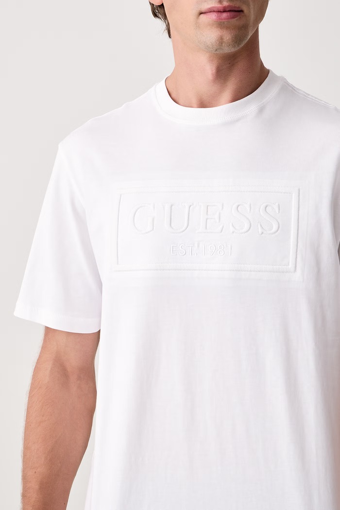 Odzież Guess T-shirt męski bawełniany M6BI41.K6178 biały