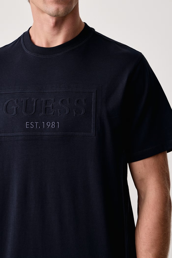 Odzież Guess T-shirt męski bawełniany M6BI41.K6178 granatowy