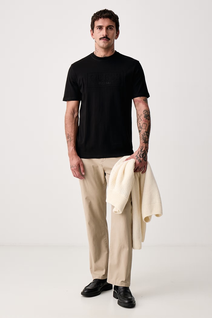 Guess T-shirt męski bawełniany M6BI41.K6178 czarny AW26