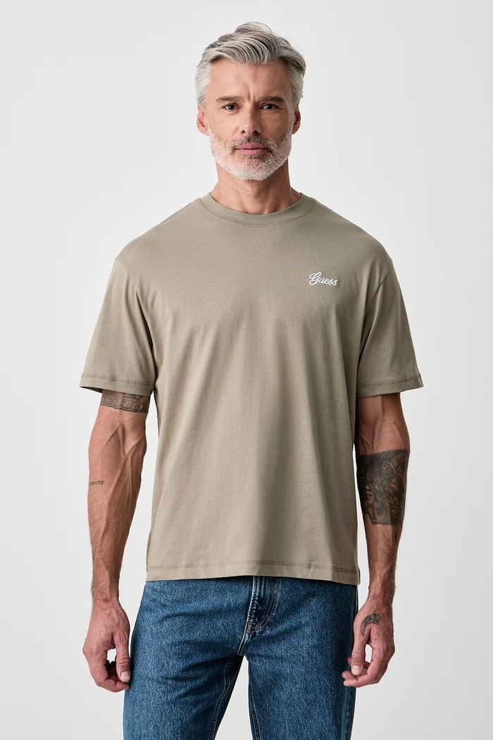 Guess T-shirt oversize męski bawełniany M6BI35.K6174 zielony AW26