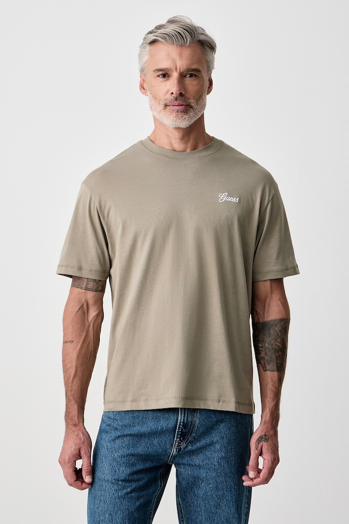 Guess T-shirt oversize męski bawełniany M6BI35.K6174 zielony AW26