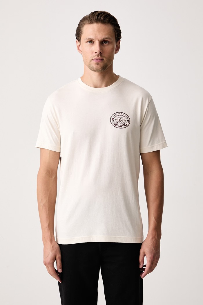 Gant T-shirt męski bawełniany beżowy 2003471