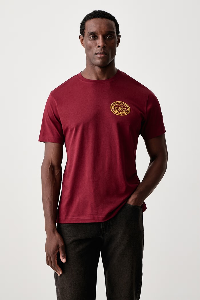 Gant T-shirt męski bawełniany czerwony 2003471
