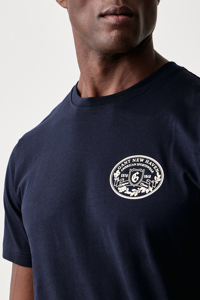 T-shirt męski bawełniany Gant 2003471 granatowy