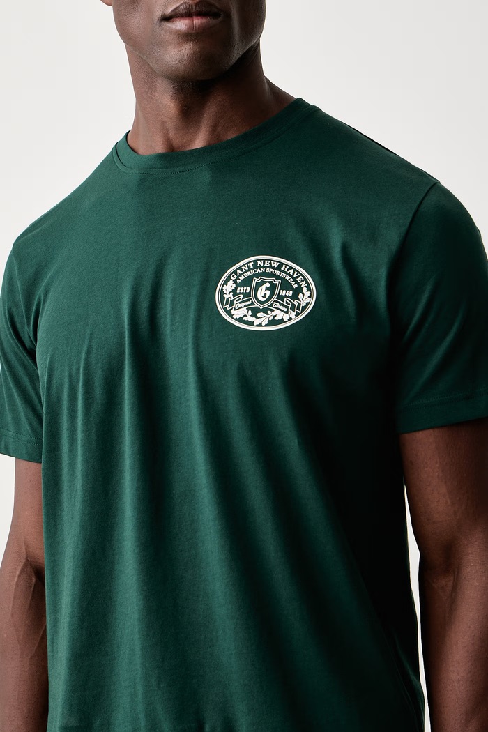 T-shirt męski bawełniany Gant 2003471 zielony