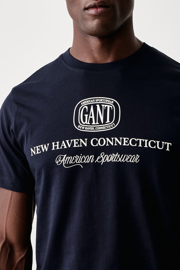 T-shirt męski bawełniany Gant 2003469 granatowy