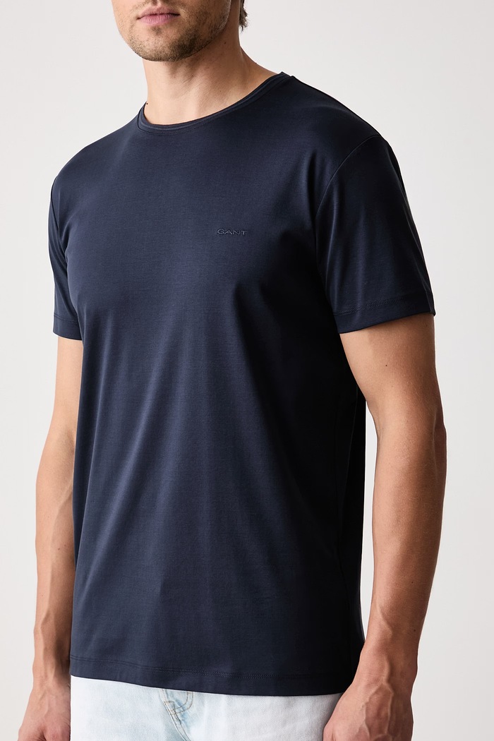 Odzież Gant T-shirt basic męski bawełniany 2003465 granatowy