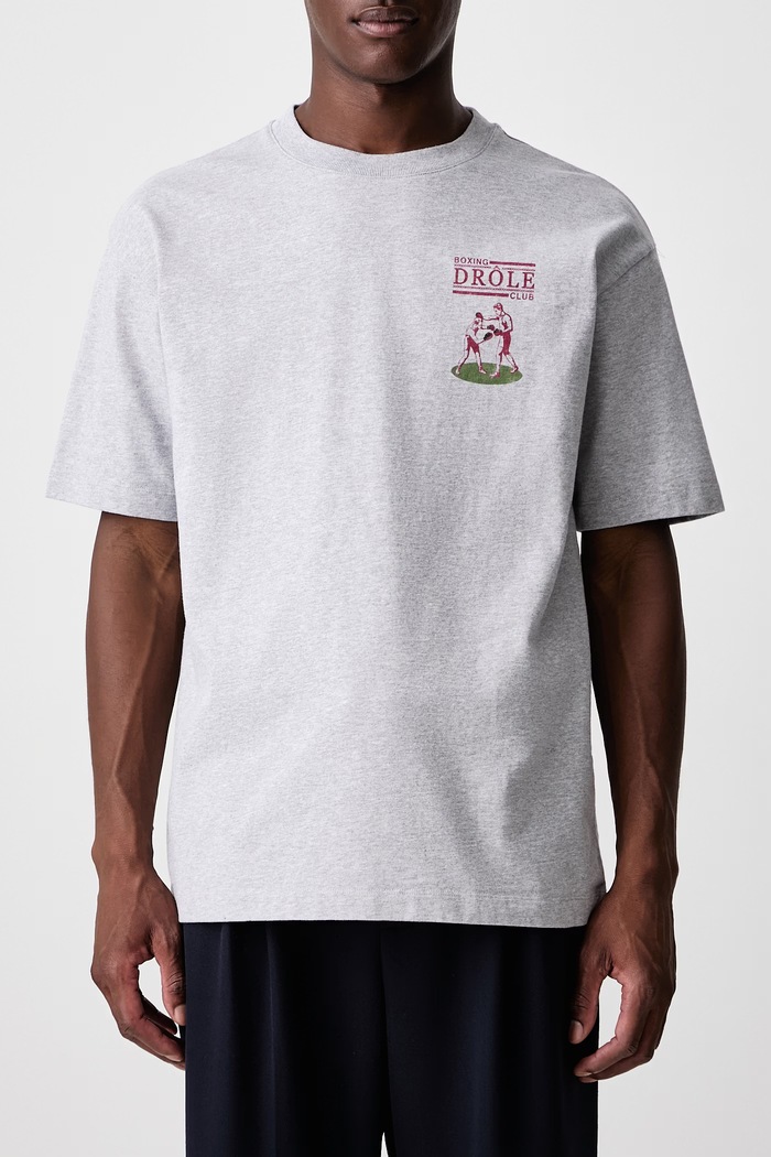 T-shirt męski bawełniany Drôle de Monsieur szary M.TS342.CO248