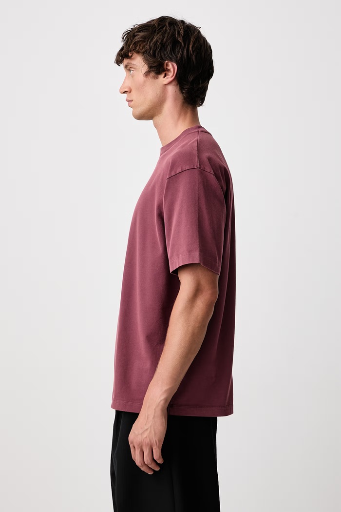 T-shirt męski bawełniany Glass Lion Drôle de Monsieur M.TS354.CO248 bordowy