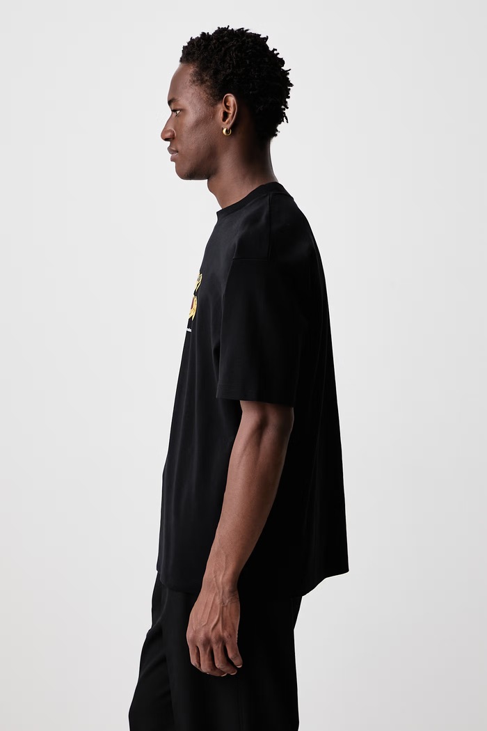 T-shirt męski bawełniany Rings Drôle de Monsieur M.TS341.CO002 czarny