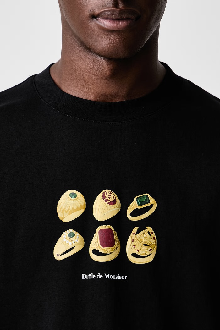 Drôle de Monsieur T-shirt męski bawełniany Rings M.TS341.CO002
