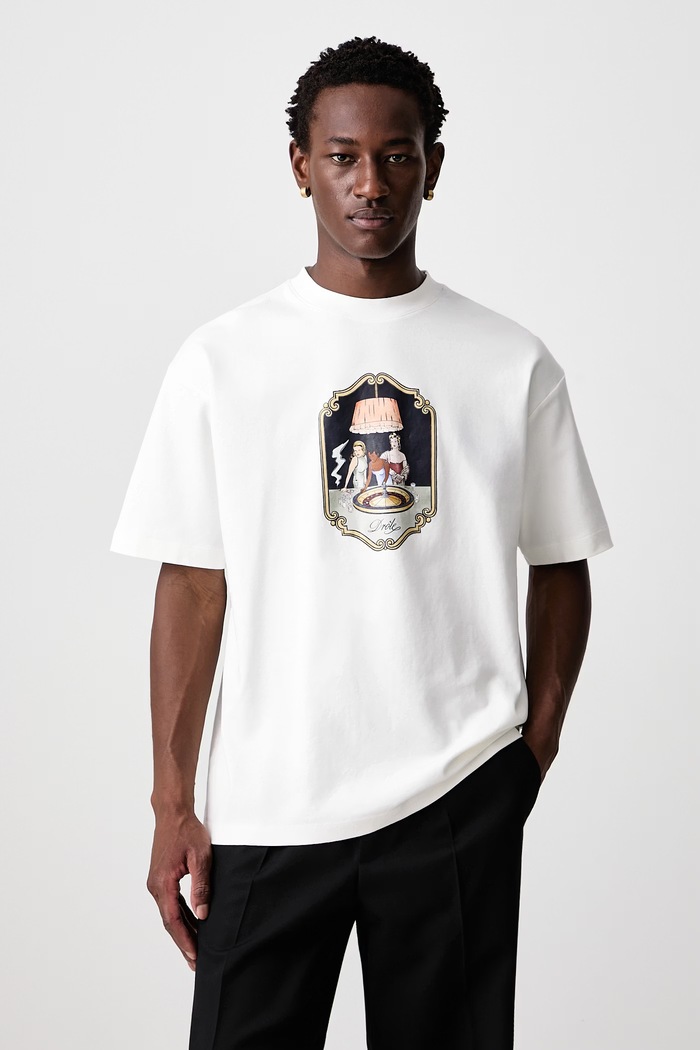 Drôle de Monsieur T-shirt męski bawełniany Casino Scene biały M.TS355.CO002