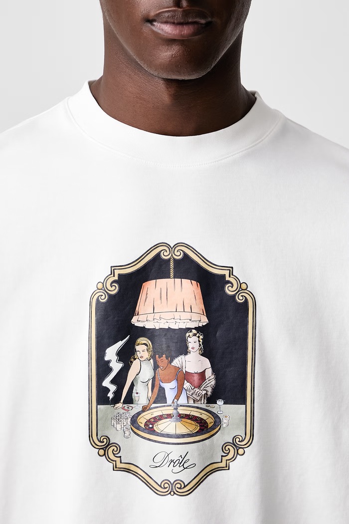 Drôle de Monsieur T-shirt męski bawełniany Casino Scene M.TS355.CO002