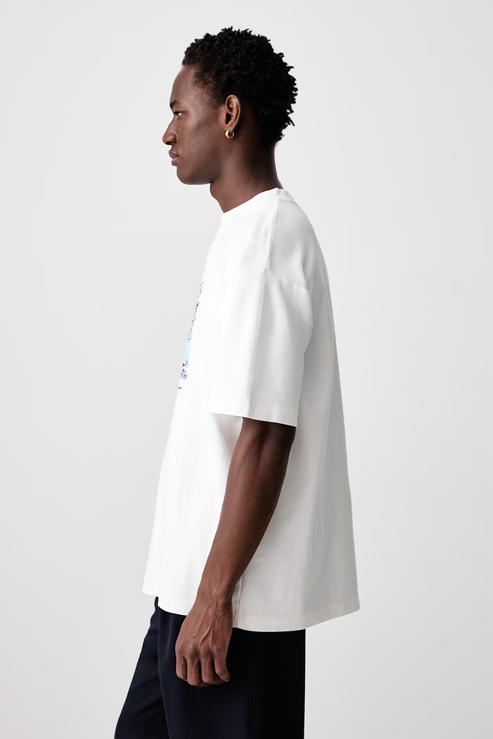 T-shirt męski bawełniany Boxers Ring Drôle de Monsieur M.TS343.CO002 biały