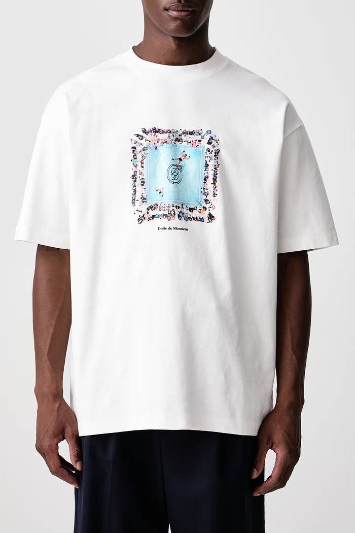 T-shirt męski bawełniany Boxers Ring Drôle de Monsieur biały M.TS343.CO002