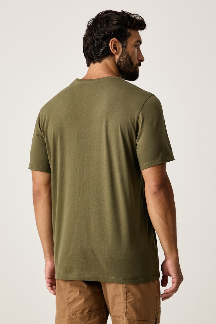 Odzież Fjallraven T-shirt męski z bawełną F87313.625 zielony
