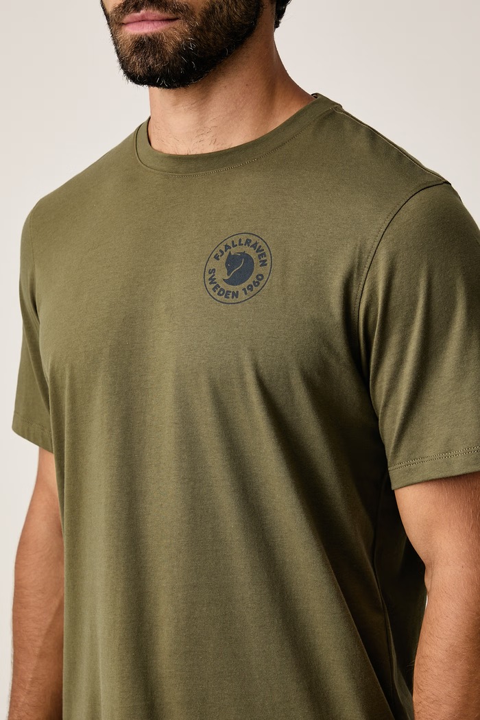 T-shirt męski z bawełną Fjallraven F87313.625 zielony
