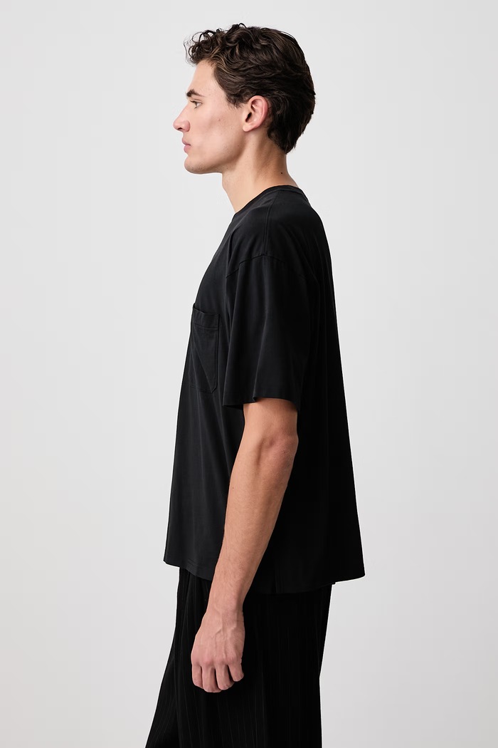 RELAXED POCKET TEE T-shirt bawełniany męski Frame MP26JTE008 czarny
