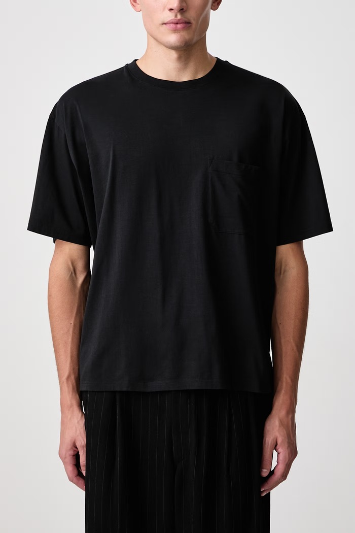 RELAXED POCKET TEE T-shirt bawełniany męski Frame czarny MP26JTE008