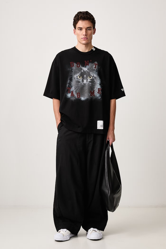 Maison MIHARA YASUHIRO T-shirt in cotone da uomo J17TS823 nero AW26