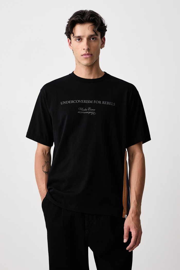 Undercover T-shirt bawełniany męski czarny UP2F4803